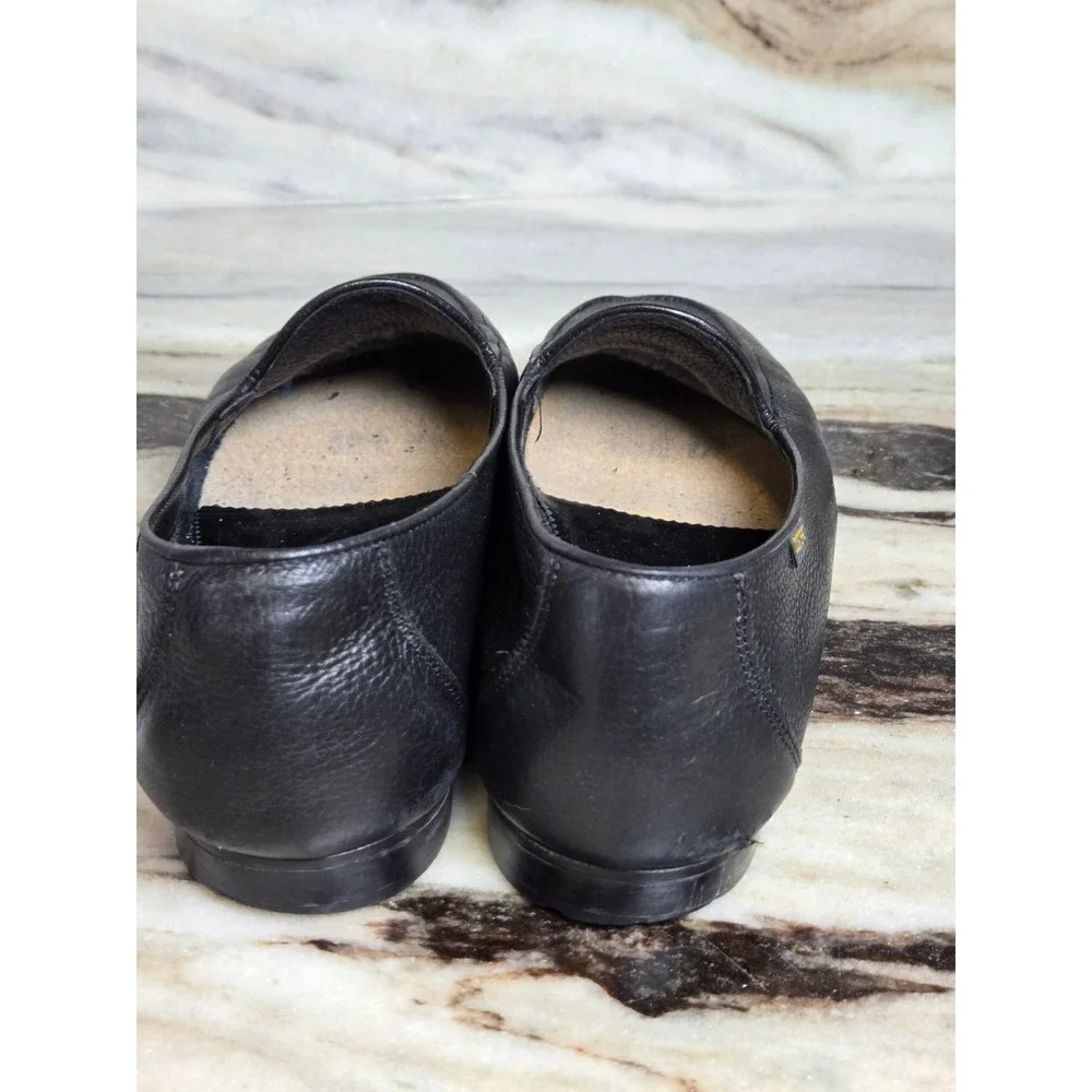 El Corte Ingles Costero Black Pebbled Leather Loafers Embroidered Bit Slip On 45